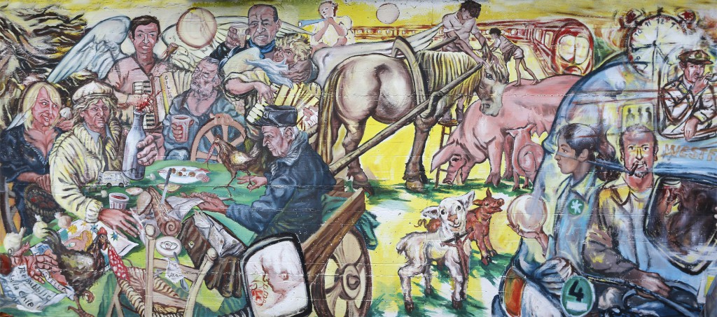 murales, particolare,  2015, acrilico su muro, 190 x 2300 cm