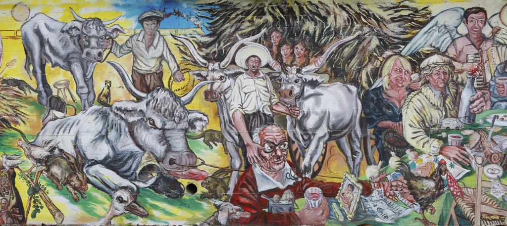 murales, particolare, 2015, acrilico su muro, 190 x 2300 cm