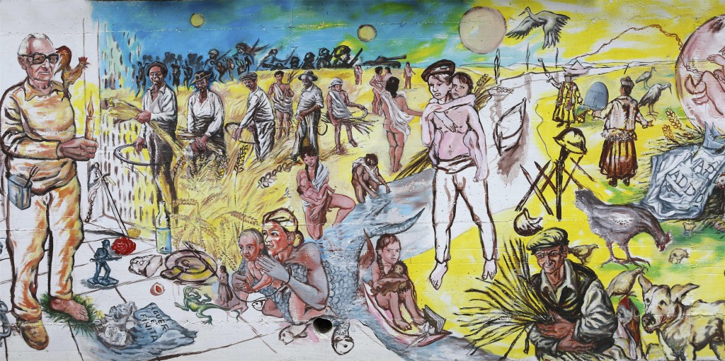 murales, particolare, 2015, acrilico su muro, 190 x 2300 cm